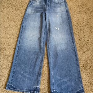 HALARA Women's Wide-Leg Distressed sweatpant Jeans